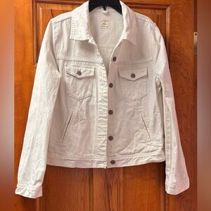 J. Crew womens white denim jacket Sz M